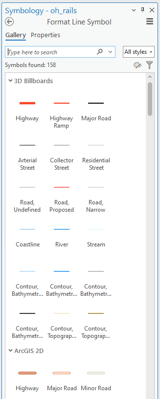 Symbology options panel in ArcGIS Pro.