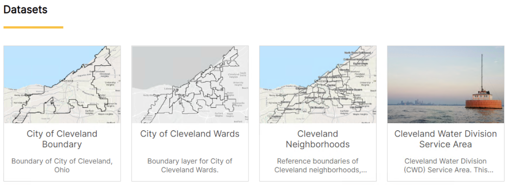 Thumbnail of city of cleveland boundary, wards, neighborhoods, and water division service areas.