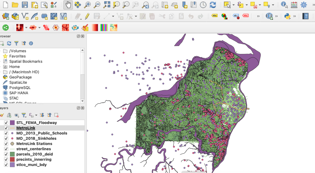 This screen shot shows all of the layers that were added.