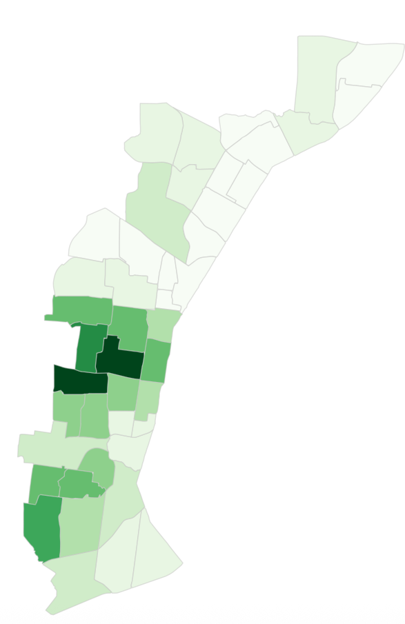 This is the resulting choropleth symbology.