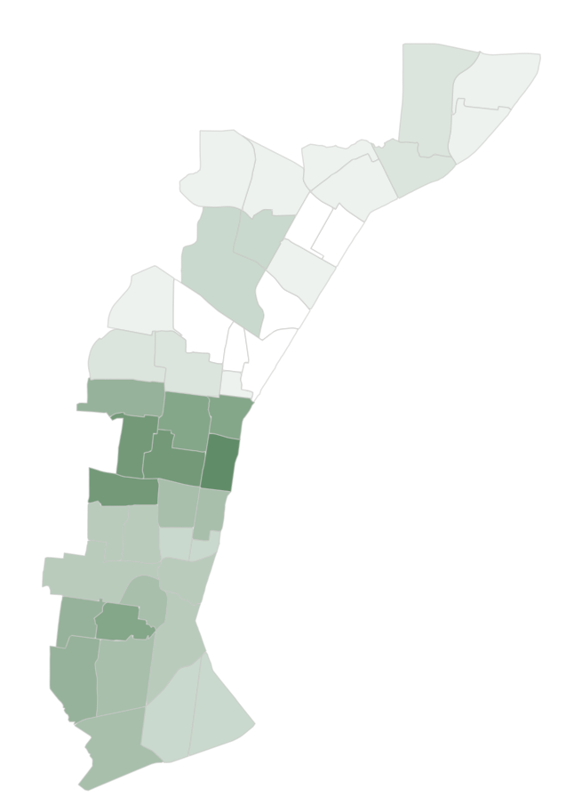 Results of the housing value visualization demonstrates that housing values are higher n the central inner-ring suburbs.